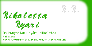 nikoletta nyari business card
